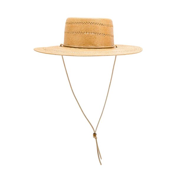 NWT Lack of Color The Jacinto Paper Straw Boater Hat Natural Tan Wide Brim - Picture 2 of 13